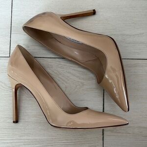 Manolo Blahnik Stiletto Heels with Pointed Toe and Glossy Finish